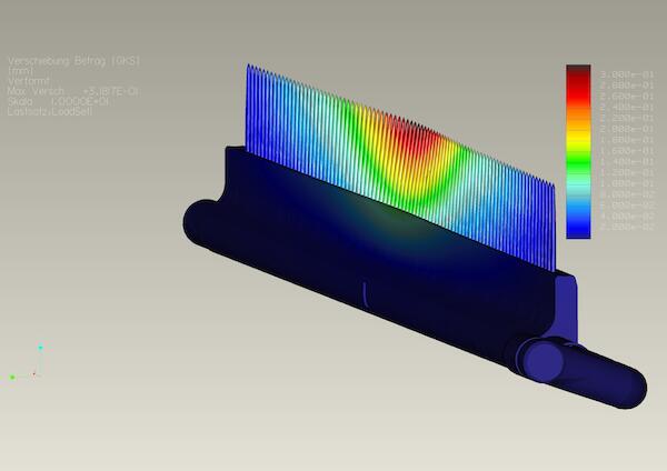 FEM simulation of the load situation has secured the dimensioning of the construction.
